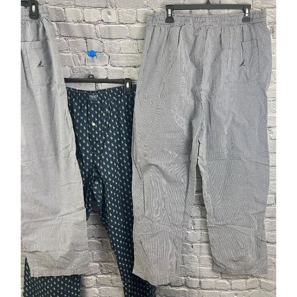 Ralph Lauren Polo Nautica  Mens Pajama Pant Lot‎ of 3 Pair XL